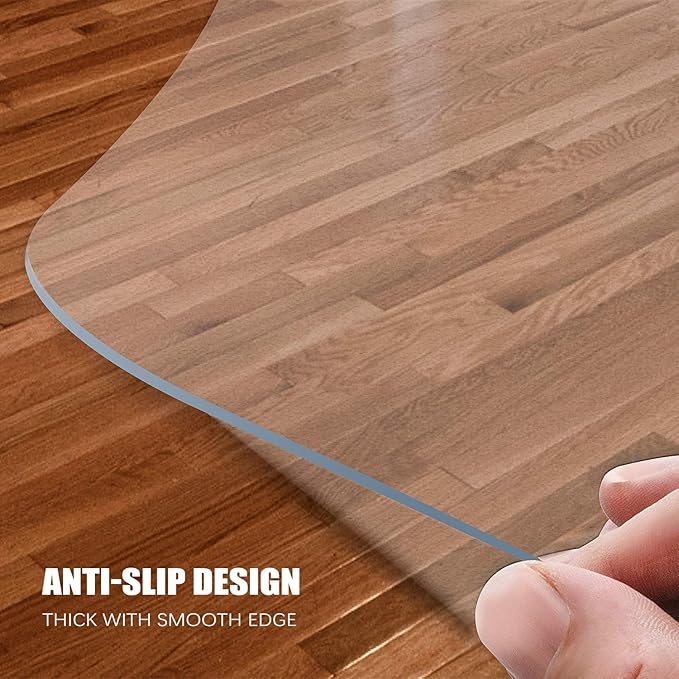 Kuyal Clear Chair mat for Hardwood Floor 44 x 58 inches Transparent Floor Mats Wood/Tile Protection Mat for Office & Home (44" X 58" Rectangle)