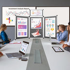Nisorpa 3+1 Panel Trade Show Presentation Board 70.8 x 35.4 in Desktop Tri Fold Display Board Gray Single Sided Tabletop Display 4 Folding Panels with Moving Bag