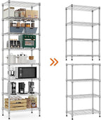 M MZG 8 Tier 2000 lbs Storage Rack Metal Wire Shelving Unit, Storage Standing Shelf Organizer for Laundry Bathroom Kitchen Pantry Closet Garage Utility Room, Chrome 13.8" D x 23.6" W x 79.5" H