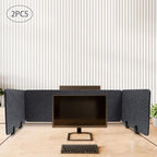 Clamp-On Acoustic Desk Divider, 2Pcs 47.25x16in+4Pcs 23.6x16in Acoustic Partition, Desktop Privacy Panel, Sound Absorbing Workstation Panel (Anthracite Gray, 48" x 16" + 24" x 16")