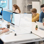 2 Pack Clamp-on Desk Privacy Panels, Frosted Acrylic Desk Dividers for Office School Call Center Reception Area, Noise and Visual Distractions Reducing Table Divider- 23" x 22"