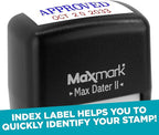 MaxMark Self-Inking Rubber Date Office Stamp with Approved Phrase & Date - Black Ink (Max Dater II), 12-Year Band