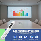 QUI Presentation Clicker for PowerPoint, RF 2.4GHz USB Wireless Presenter Remote with Volume Control, PowerPoint Clicker Slide Advancer for Mac, Windows, Laptop, Keynote