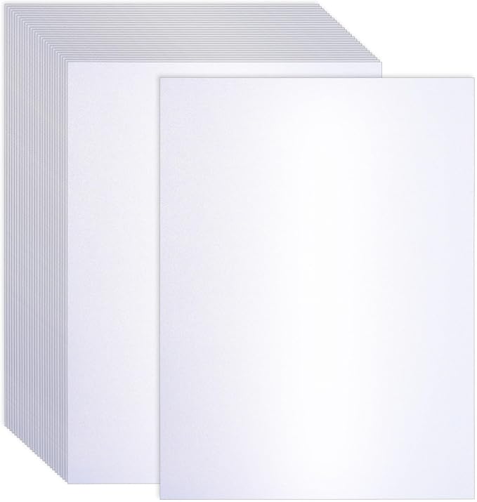 120 Sheets White Shimmer Cardstock 8.5 x 11 Inch Certificate Paper Card Stock, 250gsm/92lb Double Sided Printer Paper Pearlescent Paper for Invitations, Certificates, Crafts, DIY Cards