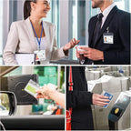 Marspark 500 Pieces Clear Plastic Horizontal Name Badge ID Card Holders with Waterproof Type Resealable Zip, 3.54 x 2.36 in, Transparent PVC Sleeve for Office Back to School Supplies