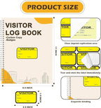 1 Pack Visitor Badges with Carbon Copy Visitor Stickers Letter Size Visitor Log Book Protecting Privacy Pages School Church Business Pass 150 Visitor Badges Guest Register Book 30 Memo Pages (1)