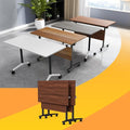 Conference Table Flip Top Mobile Conference Room Tables,Folding Conference Table with Wheels,Large Meeting Training Seminar Table Saving Space for Office Classroom(2D,61'')