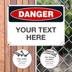 Custom Danger Sign, OSHA Sign, 10x14 Inches, Rust Free .040 Aluminum, Fade Resistant, Indoor/Outdoor Use, Made in USA