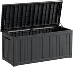Yardgrace Heavy-Duty 270 Gallon Waterproof Deck Storage Box, Outdoor Storage for Garden & Patio, Lockable Resin Storage Chest for Pool Accessories, UV-Resistant, Onyx Black