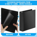 Henoyso 12 Pcs 3 Ring 1.5 Inch Binders Fits 8.5 x 11 Inch Letter Size Paper, Plastic Black Flexible Binders with View Cover and 2 Pockets, 275 Sheets Capacity for Office School