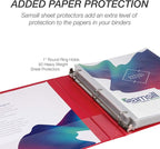 Samsill Durable 1 Inch Binder, Made in The USA, Round Ring Customizable Clear View Binder, Red, 8 Pack (MP88433)