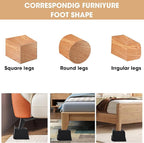 MXMZHXU Bed Risers 2 inch, 3 inch, 4 inch, 6 inch or 8 inch Heavy Duty Furniture Risers, Up to 6000 Lbs L Shaped Design Bed Lifts Blocks for Couch Desk Sofa Table (Dark Brown 4 Pack, 4 Inch)