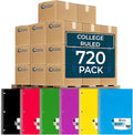 Rosmonde 720 Packs (Pallet) 3 Subject Notebooks, Spiral Notebook Bulk, College Ruled, Pallet of Notebooks,150 Sheets (300 pages),8 x 10-1/2",Bulk Spiral Notebooks for School & Office, 4-7 Days Transit