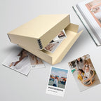 Lineco Museum Archival Storage Box, 11.75x15.25x3 in. Drop Front Design. Acid-Free with Metal Edge. Organize Photos, Pictures, Prints, Documents, Crafts, DIY. Tan, 2 Pack