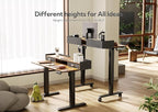 Claiks Standing Desk with Drawers, Adjustable Stand Up Electric Small Standing Desk Adjustable Height with Storage Shelf and Splice Board, 40 Inch, Rustic Brown