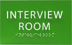 ADA CENTRAL SIGNS - 6" X4" Interview Room Sign - ADA Compliant Tactile Graphics Grade 2 Braille Text Acrylic Wall Sign | Privacy, Meeting, Room Name Sign for Schools, Hospitals, Offices, & Apartments