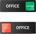 Office Room Door Sign Do Not Disturb,Versatile In-Use/Available Slider Sign for Office Home, Meeting Vacant Occupied Privacy Room Sign,Frosted Black 8" x 2.6"