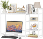 Snughome Desk Shelf, 44.9" Large Desktop Organizer Shelf, Desk Hutch for Monitor, 4 Tier Display Rack, Wooden Desktop Bookshelf Storage Rack for Home Office Dorm