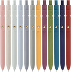 Ddaowanx Gel Pens, 0.5mm Quick Dry Black Ink Pens Fine Point Smooth Writing Pens, Cute Office School Supplies Gifts for Women (24 Pcs Vintage+Morandi-Black Ink)