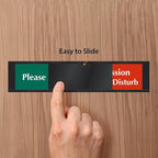 SmartSign In Session Do Not Disturb/Please Knock Slider Door Sign for Training, Office, Therapist, Conference | 2.25" x 10" Plastic Black, Made in USA