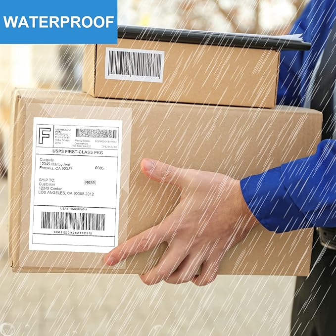 Shipping Labels Sleeves, Packing Slip Envelope Pouches 7.5" x 5.5" Packing List Mailing Envelopes with Clear Self-Adhesive (200 Pack)
