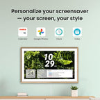 ApoloSign 21.5" Digital Calendar: Dual Mode Calendars with Google Play & Multi-calendar Sync, Electronic Planner & Chore Chart, Smart Touchscreen, Interactive Display for Family Schedules (Teak Wood, 21.5-inch)