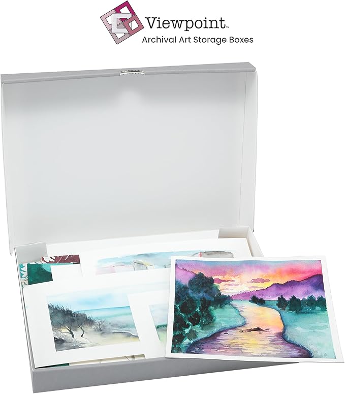 Jerry's Artarama Viewpoint Archival Storage Box (8.5x11) - Preserve Your Art, Easy to Assemble, Perfect for Photos, Artwork, Prints, and Record Storage