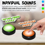 Teacher's Choice Light Up Game Buzzer System, Displays The Winning Player Loud, Unique Sounds for Each Buzzer, Great for Trivia Games, Family Feud, Jeopardy (4 Pack)
