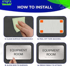 ADASigns Equipment Room Sign 7" W x 4" H - Durable Brushed Aluminum with Grade 2 Braille - Easy Installation with Strong Double Sided Tape - ADA Compliant Office Door Signs for Businesses & Offices