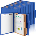 Skyygemm 60 Pcs Classification Folders Letter Size, 2 Divider Pressboard File Folders with 3. 5 Inch Expansion, 2 Prongs Fastener, Heavy Duty Office File Organizers for Teachers, Medical (Dark Blue)