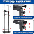 VAIIGO Pedestal Poster Sign Stand for Double Sided Display, Adjustable Poster Board Stand Height Up to 80", Heavy Duty Floor Standing Sign Holder for Board, Foam, Banner Display Stand, Black 1Pack