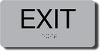 ADA Compliant Sign with Braille (6" x 3", Exit, Pearl Grey)