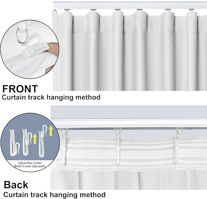 Cbsroro Room Divider Blackout Curtain Track Curtains Wall Dividers Panels Screen for Living Rooms Bedroom Office Privacy Partition Separation, W100 × L84 Inch,1 Panel, White