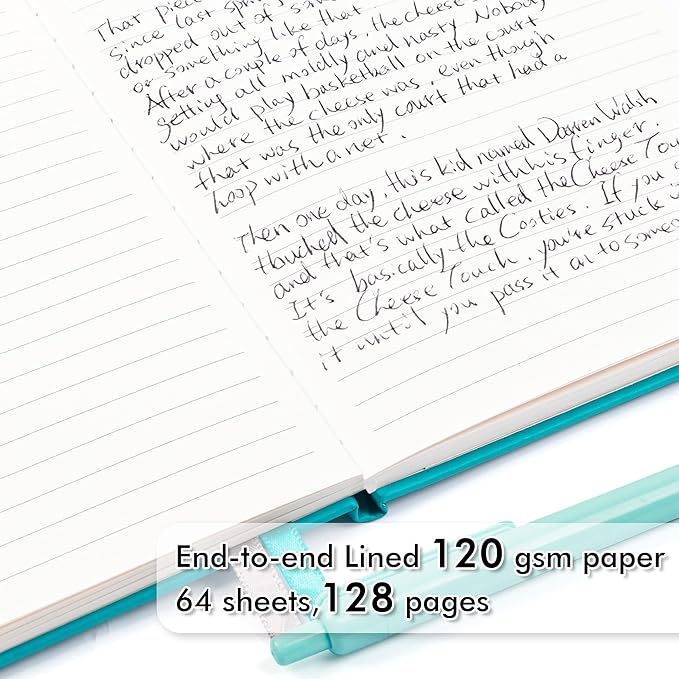 feela 12 Pack Notebooks Journals Bulk with 12 Black Pens, A5 Hardcover Notebook Classic Ruled Journal Set with Pen Holder for School Business Work Travel Writing, 120 GSM, 5.1”x8.3”, Emerald