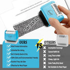 Miseyo Identity Theft Protection Roller Stamp Set - Blue (6 Refill Ink Incleded)