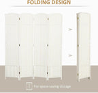 HOMCOM Room Divider, 4 Panel Folding Privacy Screen, 5.6' Tall Freestanding Wall Partition for Home Office, Bedroom, White
