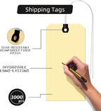INNOVART Shipping Tags - Double Wired 4 1/4" x 2 1/8", Manila Wire Tags with Reinforced Eyelet, Case of 1000