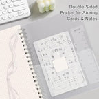 EMSHOI Spiral Notebook Bullet Dotted journal, A5 Dotted Grid Notebook with 300 Pages, 100gsm Thick Paper, Waterproof Softcover Notebook for School Work Writing, 5.7" × 8.22" - Transparent