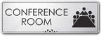Conference Room Sign Office Meeting Sign, Brushed Silver, Engraved, 3" x 9", Fade Resistance, Indoor/Outdoor Use, USA MADE By My Sign Center