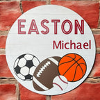 Baby Shower Sign, Newborn Nursery Decor, Kids sports Sign, Boys Room wall decor, Home Decor for nursery, Baby boy Gift, Newborn Gift (Sports Sign)