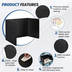 ZYINOZOC 24 Pack Desk Dividers for Students,3-Fold Privacy Screens,Testing Dividers for Classroom Waterproof,Plastic Easy Clean Privacy Shields for Student Includes Extra Labels