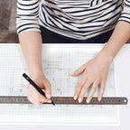 Graph Paper Pad for Blueprint Drawings, Drafting, Engineering Drawing, and Planning - Graph Paper 8.5x14 Blueprint Quadrille Grid Paper Pads with Blue Lines, High Brightness 50 Sheets (5-Pack)