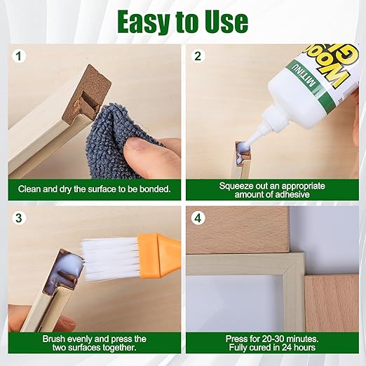 Wood Glue 17.6 oz/500 g, High-Capacity Super Glue for Woodworking, Waterproof Strong Wood Glue for Furniture Heavy Duty, Waterproof Glue for Crafts, Furniture, Wood Floor, Baseboard, cabinets, Door