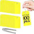 XUWAIDSGN 100Pcs Yellow Plastic Shipping Tags, 4 3/4" x 2 3/8", Writable, Durable, Waterproof