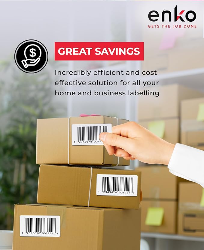 enKo 4" x 2" Labels for Zebra Desktop Printers (48 Rolls | 36,000 Labels) Direct Thermal Address Mailing Shipping Barcode FBA Stickers FNSKU Label for Zebra and Eltron (Perforated)