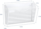 Samstar 6 Pack Mesh Wall Mounted File Holder Metal Wall File Pocket Mail Organizer for Office/Home(with Label Panel), White