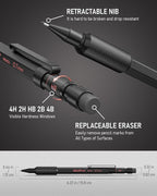 Nicpro 0.7 mm Mechanical Pencil Set with Case, 3PCS MP2000 Metal Artist Mechanical Pencil With 6 Tube HB Lead Refills, Eraser, Weatherproof Barrel for Outdoor Writing Drafting Drawing Sketching