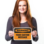 Custom Warning Sign, OSHA Sign, 10x7 Inches, 4 Mil Vinyl Decal Stickers Weather Resistant, Made in USA