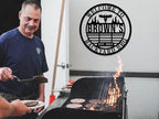 Personalized BBQ Grill Name Sign Custom Grill Sign Outdoor Kitchen Decor Grill Gifts for Dad Backyard BBQ Metal Sign BBQ Grill Sign Barbecue Outdoor Man Cave Decor