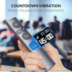 Norwii N95s BLE Presentation Clicker with Digital Pointer for PowerPoint Presentation on TV Screen and Projection Screen, Wireless Presenter Remote with Countdown Timer (Green Light-USB-AC)